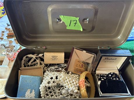 Jewelry Lot, Metal Box