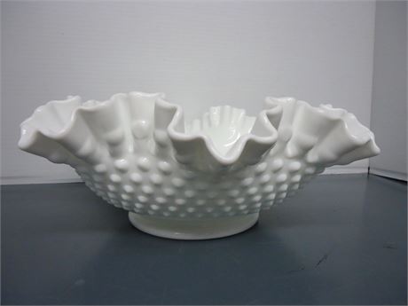 Hobnail Milk Glass Bowl