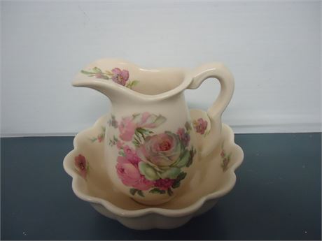 Kernewek Glass Pitcher & Bowl