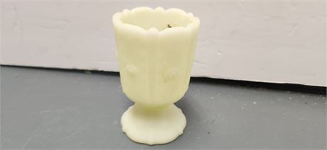 Fenton Vintage Satin Custard Uranium Glass Toothpick Holder