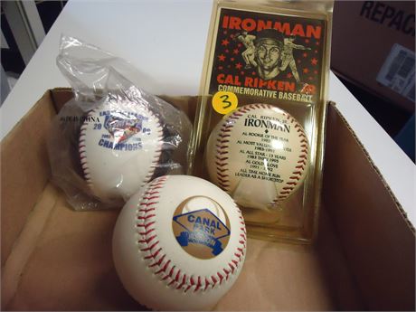 3 Collectible Baseballs