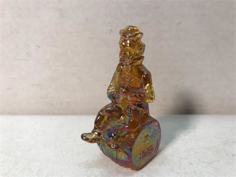 1982 Mosser Glass Clown "XXEY" Amber Carnival
