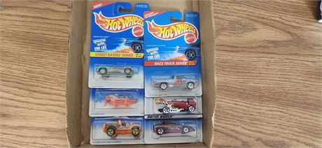 Six vintage hot wheels