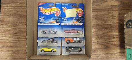 Six vintage hot wheels