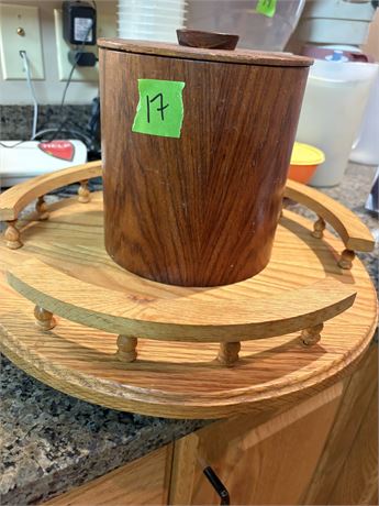 Vintage Wood Nesting Canisters and Lazy Susan