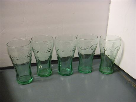 Lot Of 5 Coca Cola Drinking Glasses