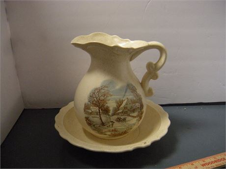 Decorative Pitcher & Bowl