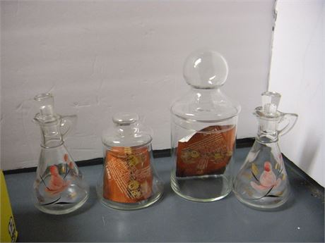 Lot Of Glass Containers & Lids