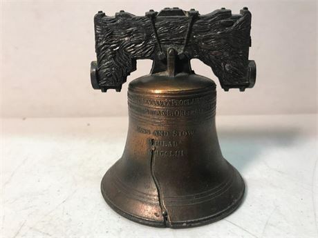 Vintage Cast Metal Liberty Bell Souvenir Bell