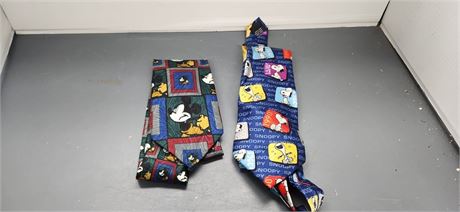 Snoopy & Mickey Mouse Ties