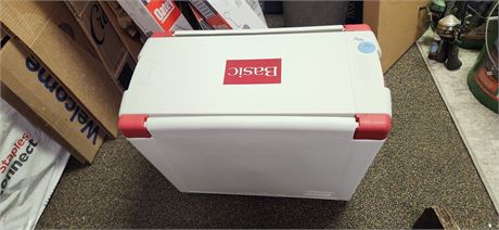 Coleman Cooler converts To Small Table. Basic Cigarettes Advertisement