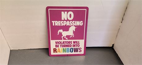 Metal No Trespassing Sign