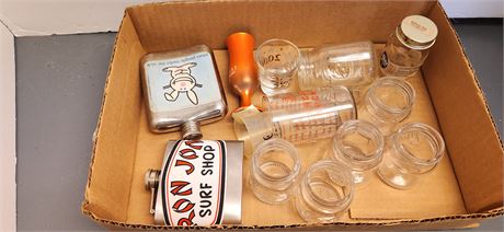 2 Flasks & Misc Items