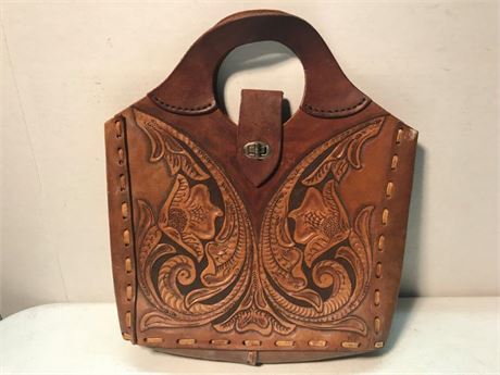Tooled Leather Bag/Purse