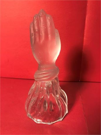 Praying Hands Frosted Glass Bell