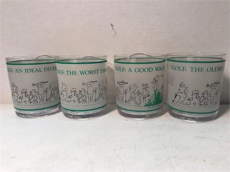 Golf Cocktail Plastic Glasses
