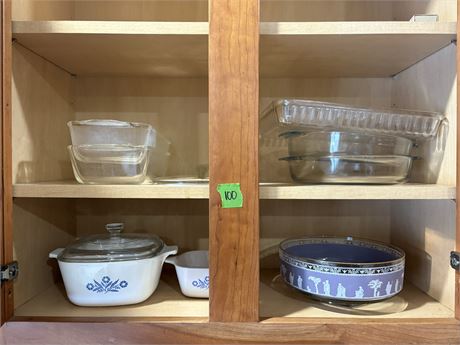 Shelf Lot, Glass Bakeware, Corningware