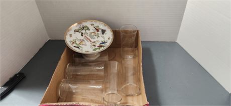 Plate and glasses