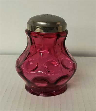 Cranberry Glass Thumbprint Shaker
