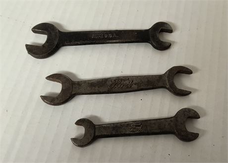 Lot Of 3 Antique Ford Wrenches