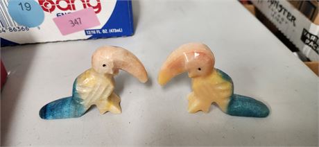Carved Stone Bird Statues