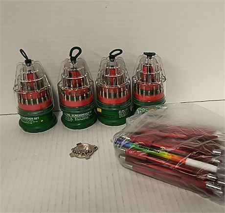 31-In-1 Electro Screwdriver Sets & Lot Of Ink Pens