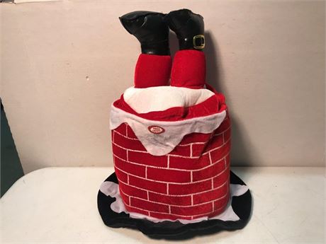 Santa Stuck in Chimney Electric Hat