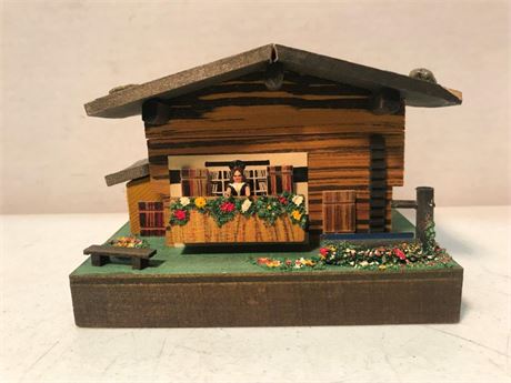 Reuge Swiss Wood Chalet Music Box Switzerland