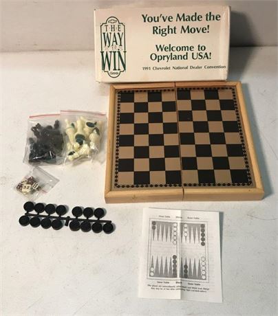 1991 Chevrolet National Dealer Convention Chess/Checkers Set