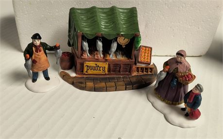 Poultry Stand & People Statues