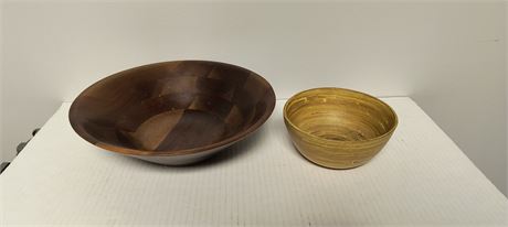 2 Vintage Wood Bowls