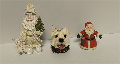 Santa & Dog Christmas Decorations