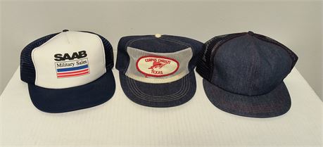 3 Vintage Baseball Hats