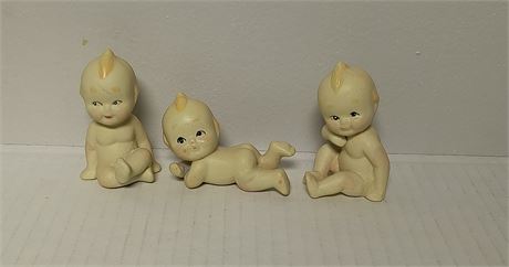 3 Kewpie Doll Statues