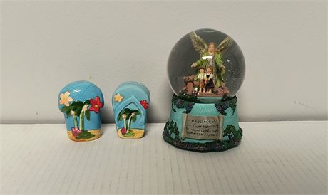 Salt & Pepper Shakers & Musical Angel Globe