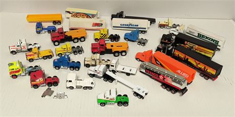 Lot Of Toy Semi Trucks & Trailers