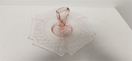 Pink Depression Glass Serving Plate