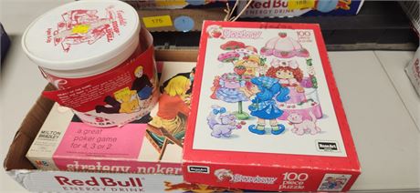 Strawberry Shortcake Puzzle & Strategy Poker Game & Campbells Soup Game