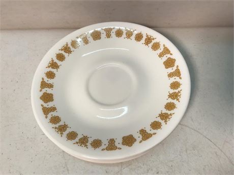 7 Butterfly Gold Corelle by Corning Saucers