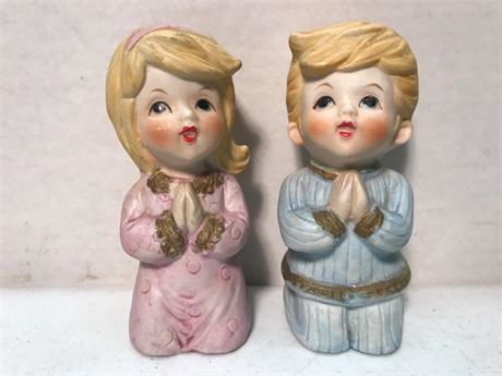 Homco Praying Boy & Girl Set