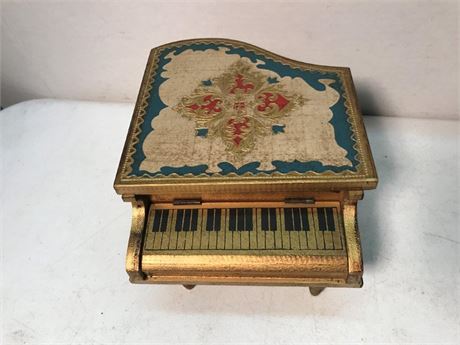 1970s Florentine Guild Wood Jewelry Music Box Japan