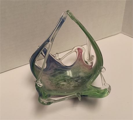 Unmarked Blown Glass Decorative Bowl. Possibly Murano?