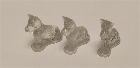 Vintage Clear Glass Scottie Terrier Dogs