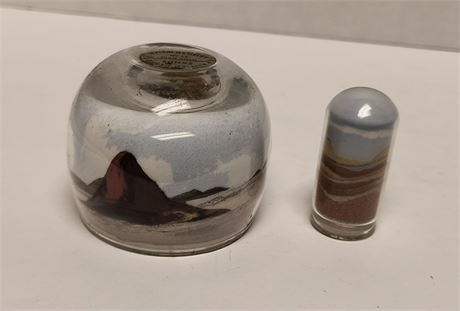 Vintage Painted Desert Sands Glass Globe Art Arizona Sand Landscape Mesa Plateau
