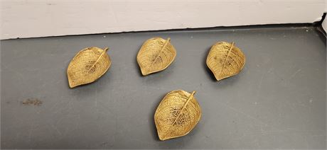 Vintage Virginia Metal Crafters Brass Leaves . #3-30 Signed And Dated