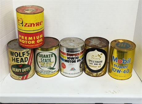 Vintage oil cans