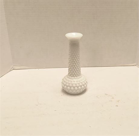 Milk Glass Hobnail Flower Vase