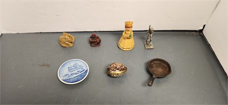 Hudson Pewter Statue & Misc. Items