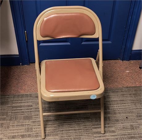 Metal Folding Chair. Back Foam Needs Repaired