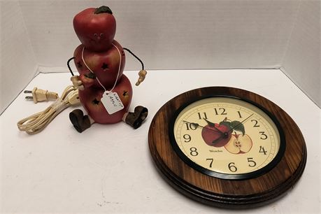 Light Up Apple Statue & Apple Clock